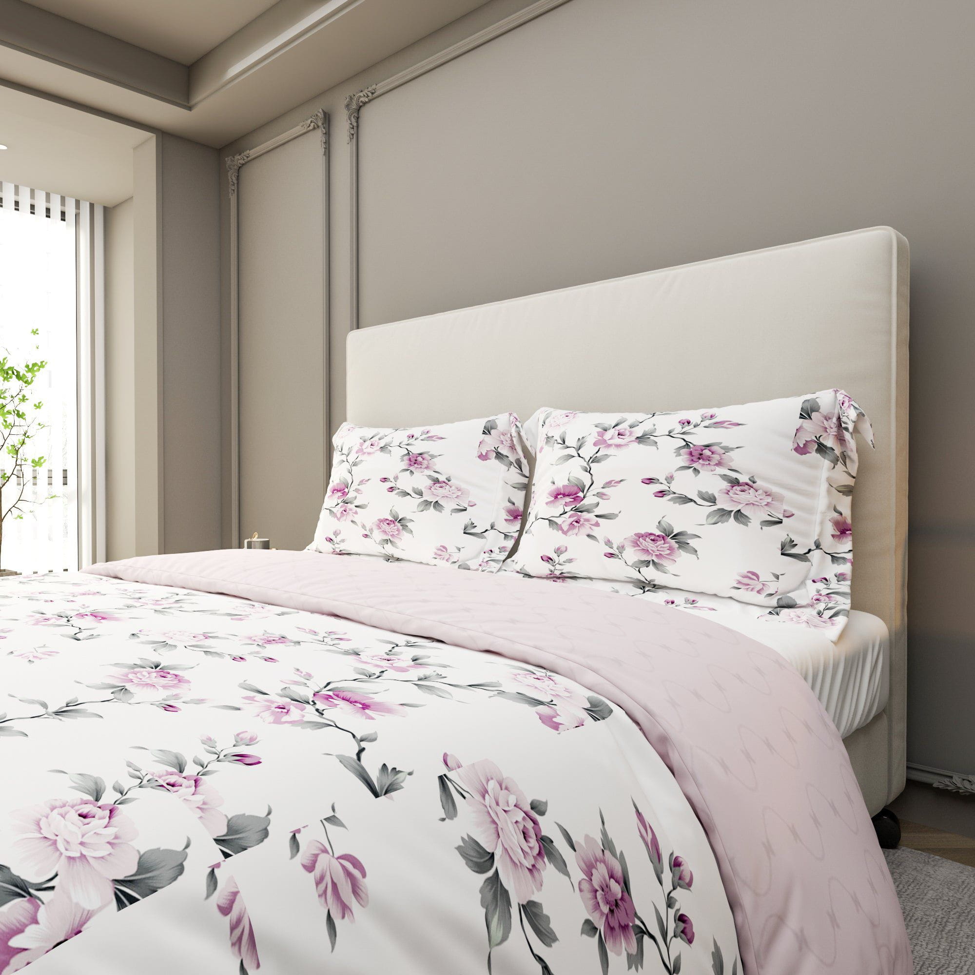 Printed Duvet Cover 3 Piece Set - Cotton