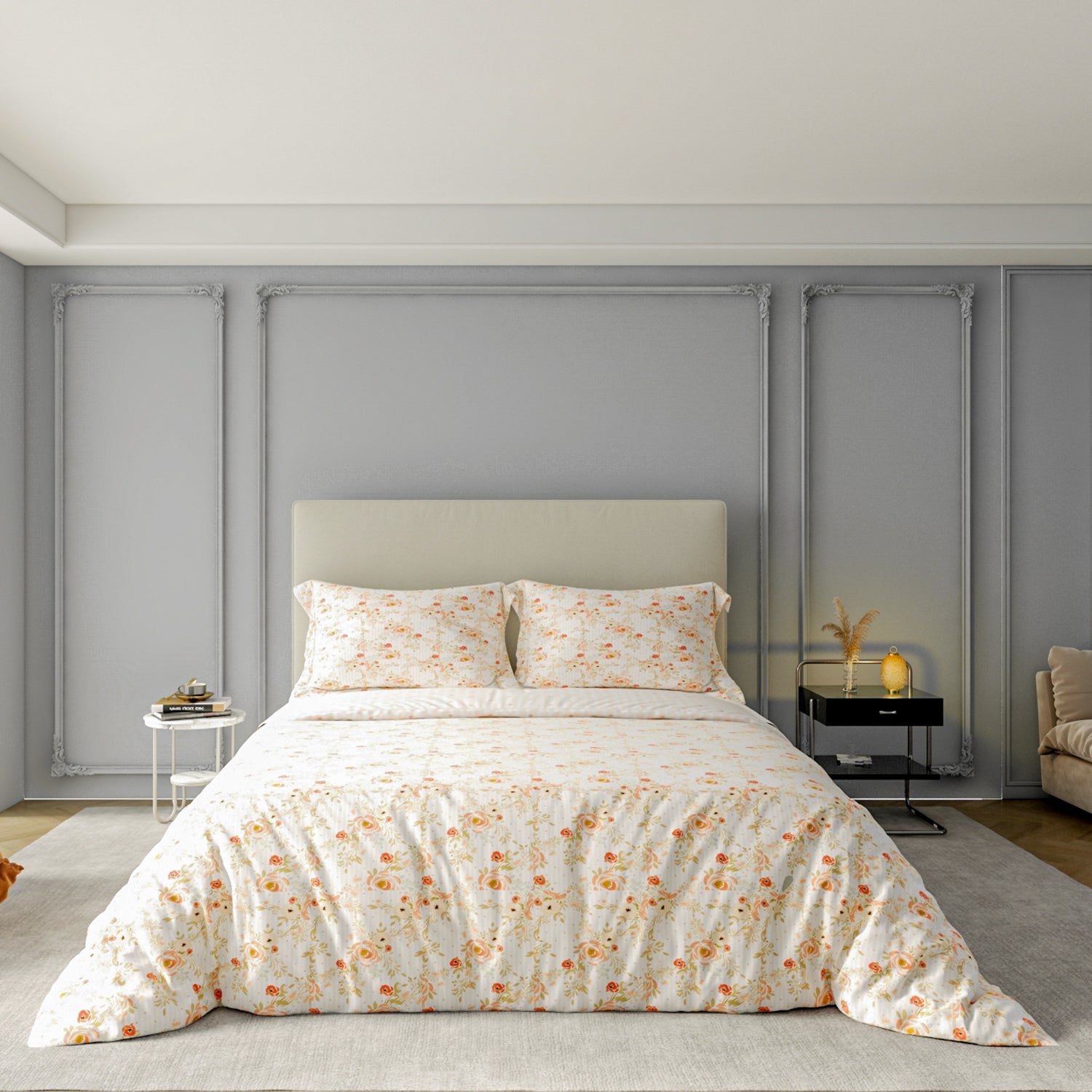 Printed Duvet Cover 3 Piece Set - Cotton